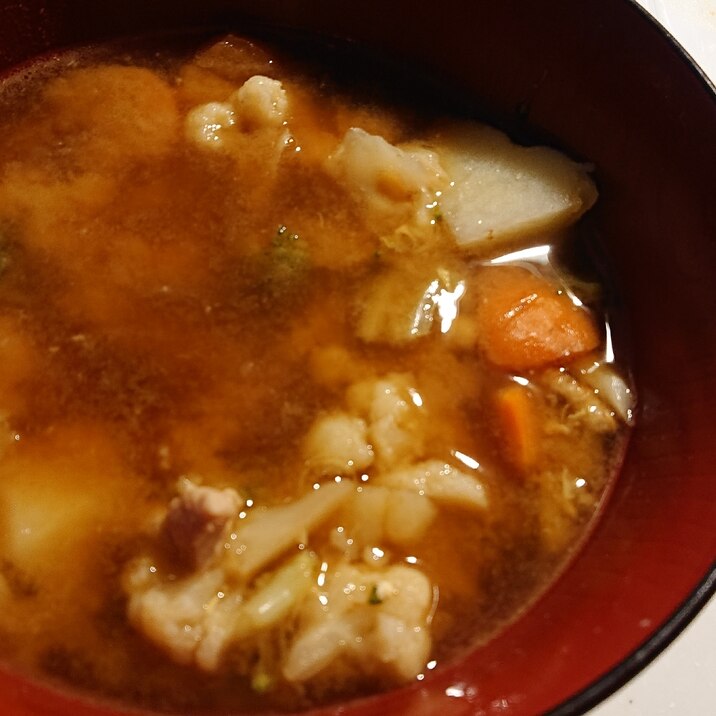 カレー風味の味噌スープ